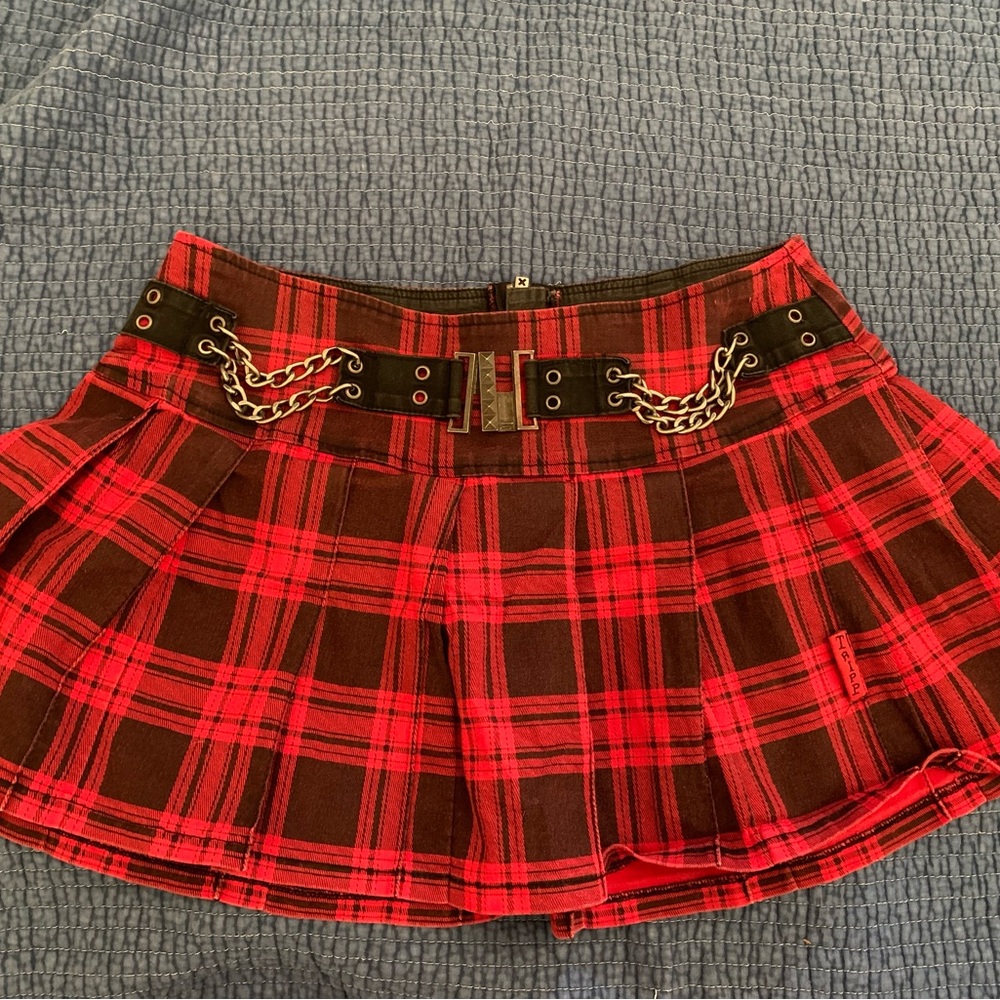 Tripp NYC Plaid Pleated Mini Skirt